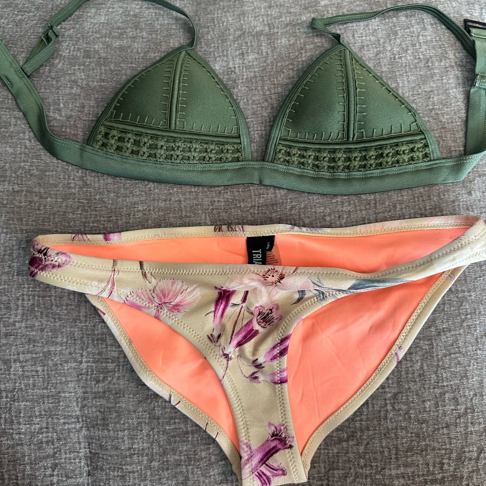 Triangl Swimwear Peach and Floral Bikini